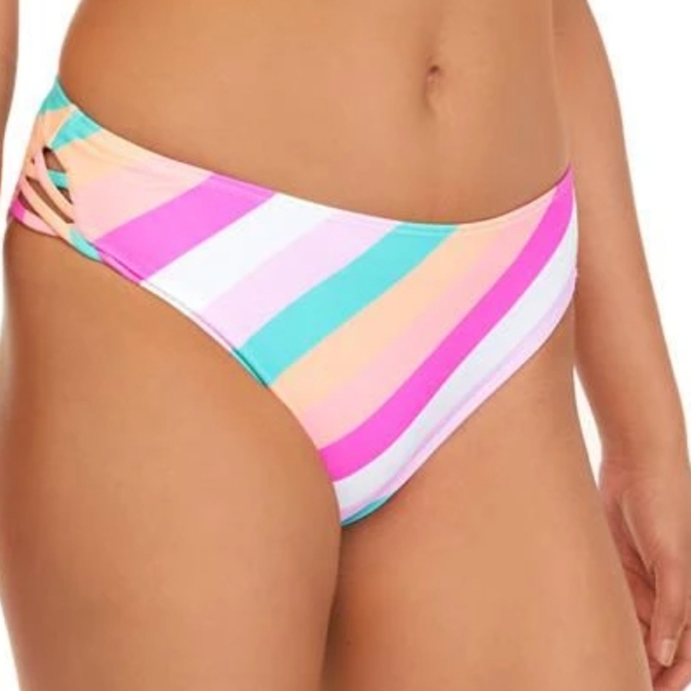 Crown & Ivy Cabana Multicolor Striped Bikini Bottom